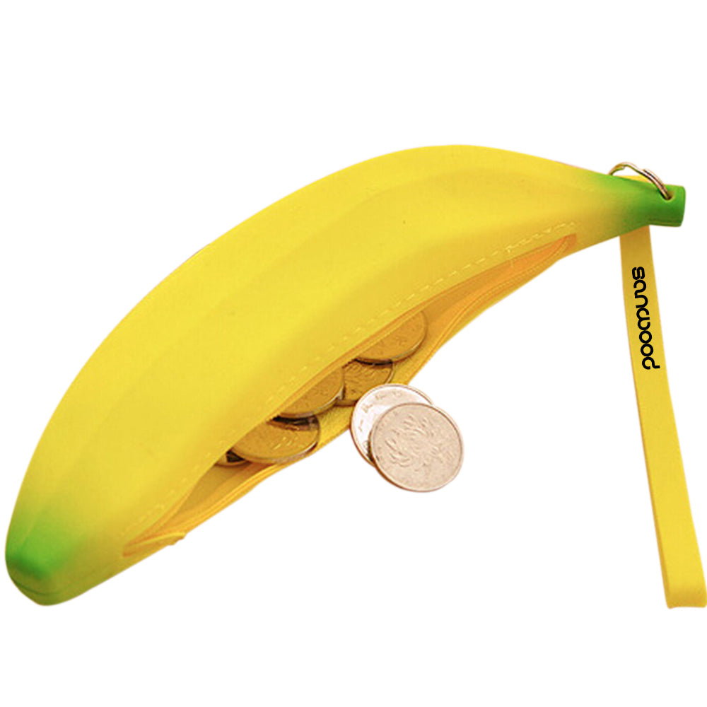 SPRING PARKSoft Cute Silicone Banana Coin Pencil Case Holder Coin