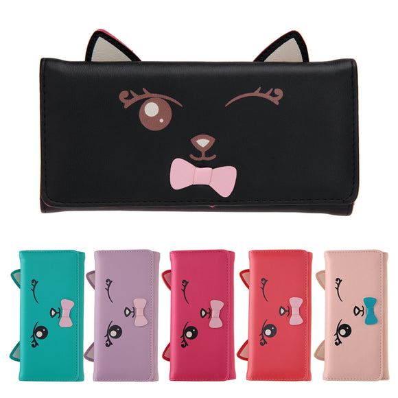 Cartoon Cat & 3D Ears Long Wallet