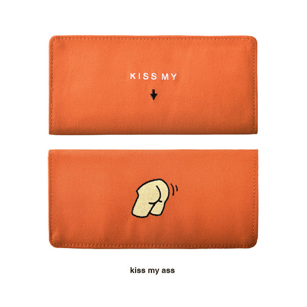 Funny Canvas Embroidery Long Wallets